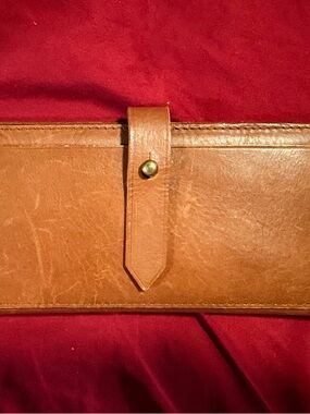 Madewell Tan Leather Snap-Tab Wallet